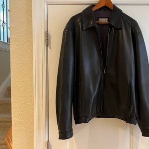 Men’s XL perfect condition, black leather jacket …Reilly & Olmes